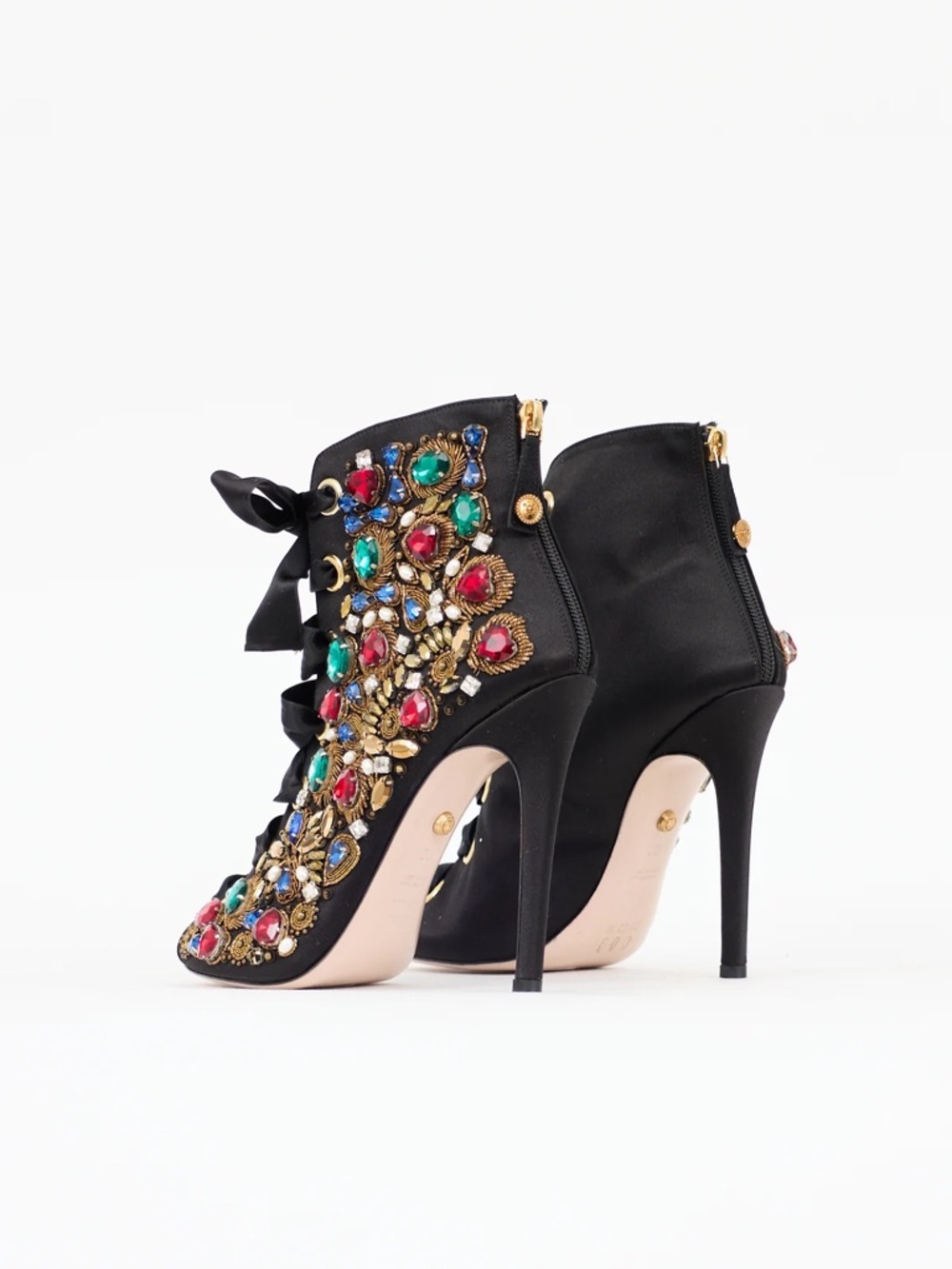 Fausto Puglisi Satin Bejewelled Bootie - Picture 13 of 13